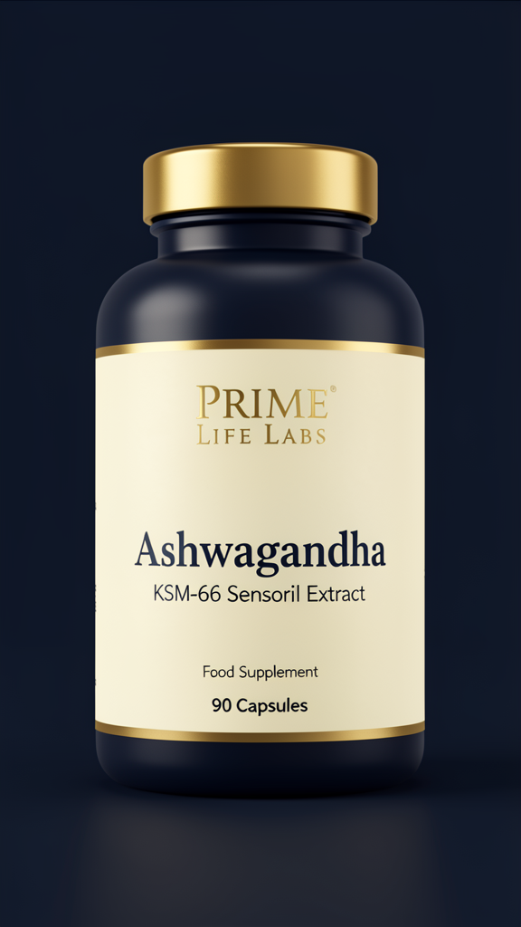 Ashwagandha supplement bottle